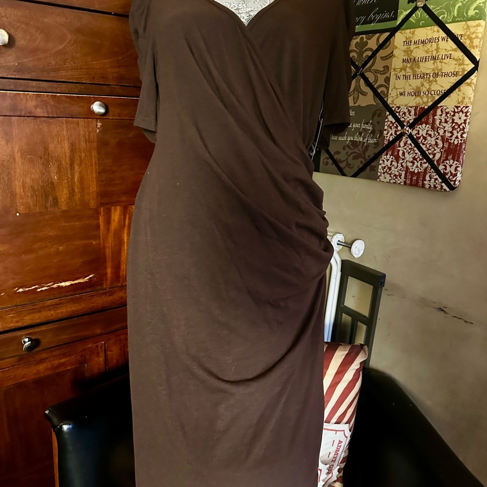 Derek Heart Deep Brown Midi Dress